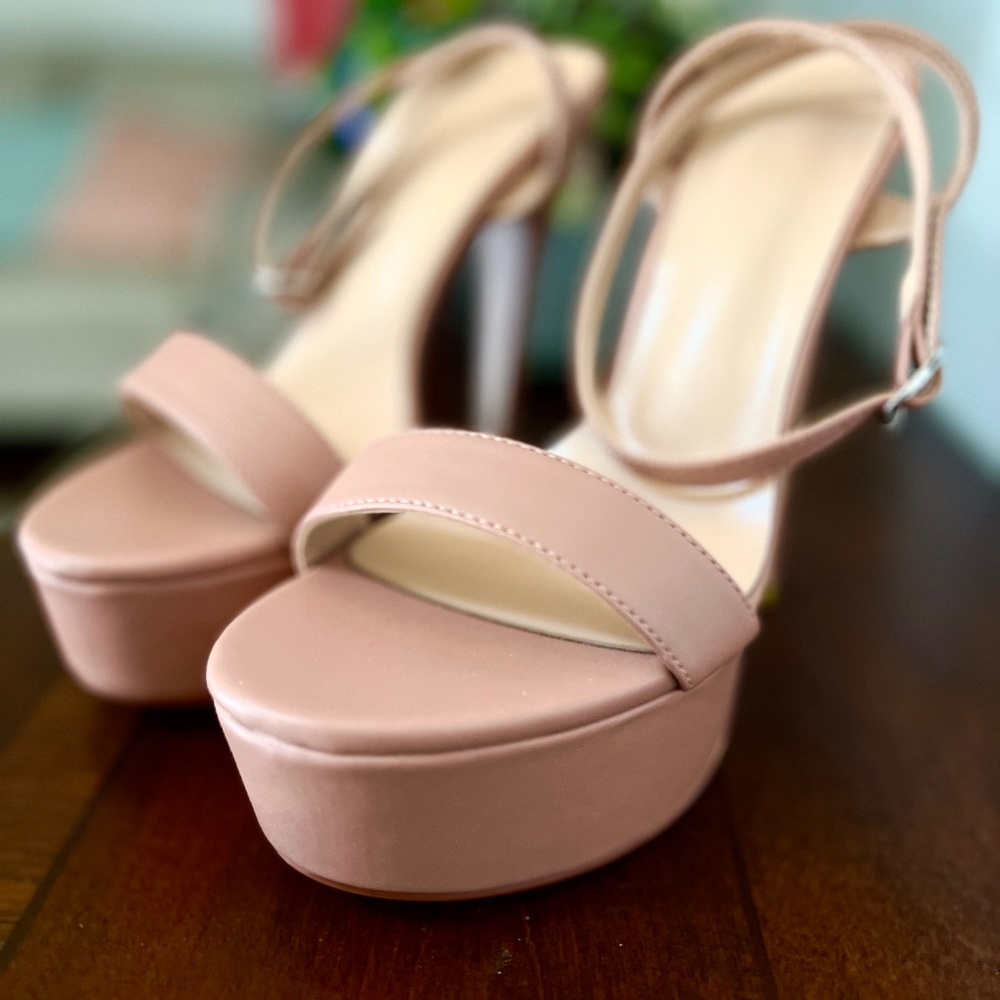 Nude platform heels